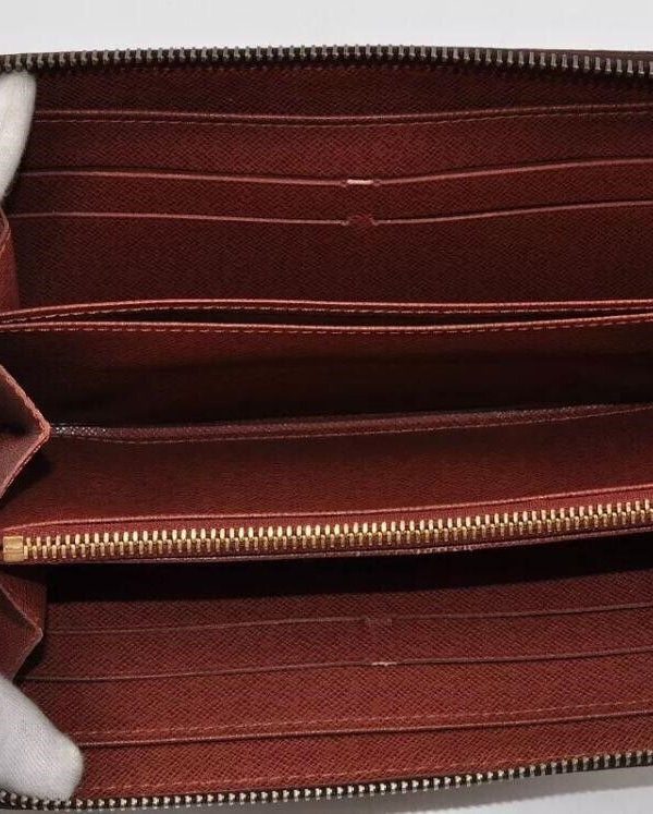 Louis Vuitton Monogram Long Wallet Leather Zip Used with Box
