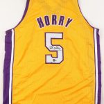 Robert Horry Signed Los Angeles Lakers Custom Jersey Beckett Sz XL COA Beckett