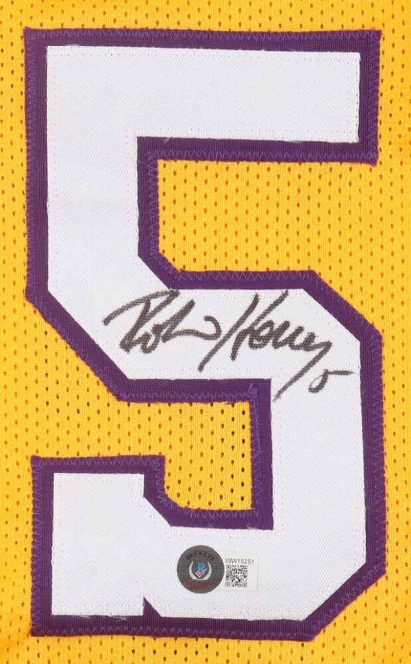 Robert Horry Signed Los Angeles Lakers Custom Jersey Beckett Sz XL COA Beckett