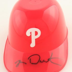 Lenny Dykstra Signed Phillies Micro Batting Helmet Beckett COA