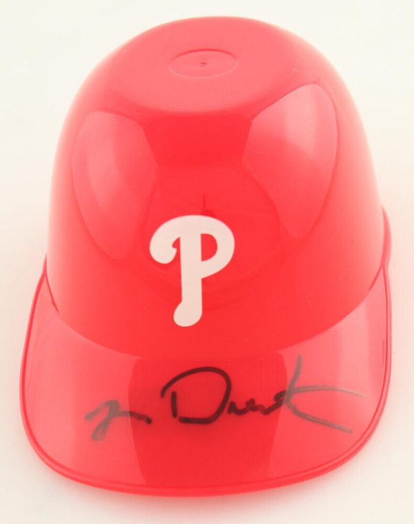 Lenny Dykstra Signed Phillies Micro Batting Helmet Beckett COA