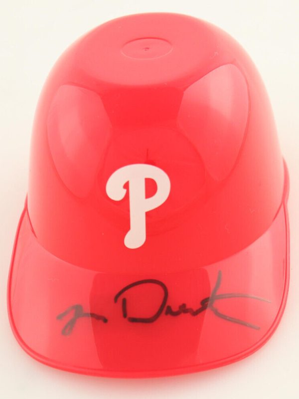Lenny Dykstra Signed Phillies Micro Batting Helmet Beckett COA