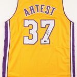 Los Angeles Lakers Ron Artest Signed Autograph Custom Gold Jersey Beckett