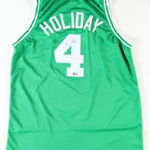 Jrue Holiday Autographed Green Boston Celtics Jersey Signed Beckett BAS COA XL