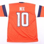 Bo Nix Signed Custom Denver Orange Football Jersey Auto Beckett COA