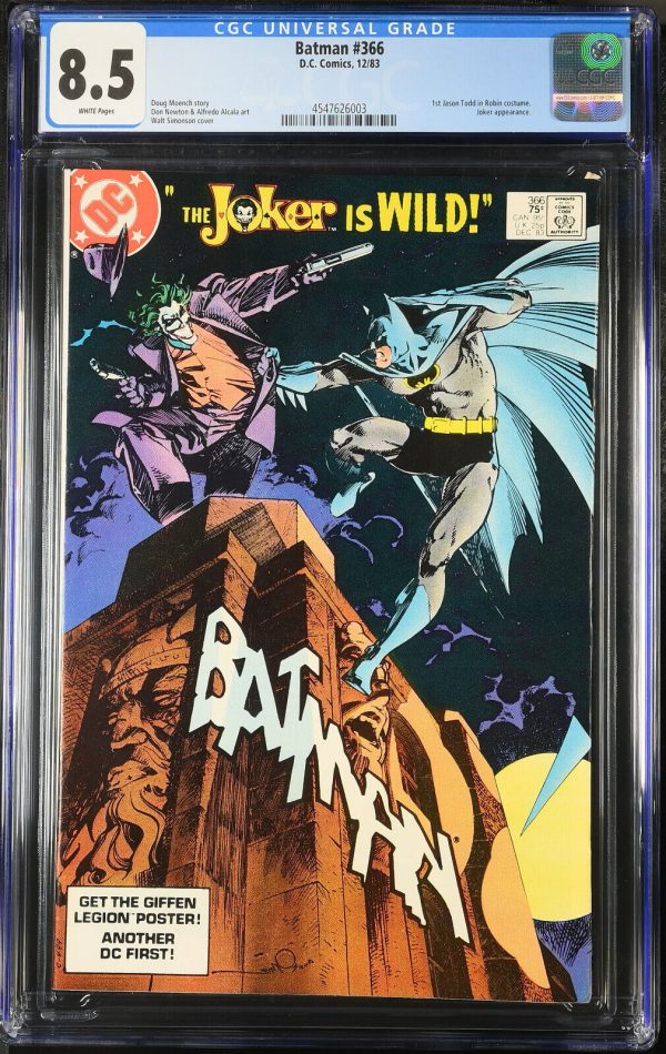 Batman #366 (CGC 8.5) WP 1st Jason Todd in Robin Costume Joker appear DC 1983