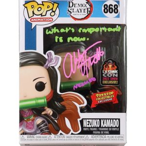 ABBY TROTT SIGNED AUTOGRAPHED DEMON SLAYER NEZUKO KAMADO 868 FUNKO POP JSA COA