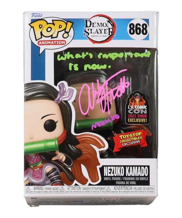 ABBY TROTT SIGNED AUTOGRAPHED DEMON SLAYER NEZUKO KAMADO 868 FUNKO POP JSA COA