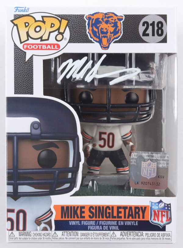 Mike Singletary HOF Signed Chicago Bears Funko Pop #218 AUTO BAS Hologram