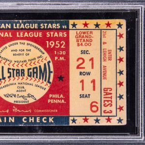 1952 MLB All-Star Game Ticket Stub PSA 3 Mickey Mantle 1st ASG J. Robinson HR