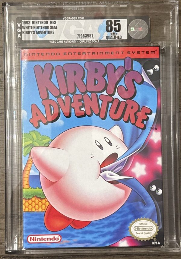 1993 Nintendo NES Kirby's Adventure Graded VGA 85 NM+ New Complete In Box