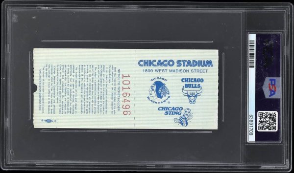 1985 - Michael Jordan Game #45, Win #24 Rookie Ticket Stub Bulls PSA 5 EX