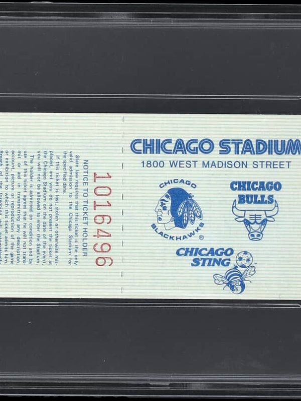1985 - Michael Jordan Game #45, Win #24 Rookie Ticket Stub Bulls PSA 5 EX