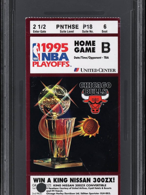 1995 Michael Jordan 1st/Only Playoff Series Win Wearing #45 Ticket Stub PSA
