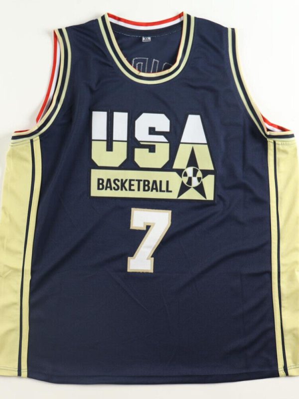 Larry Bird Signed Team USA White Basketball Jersey (JSA)
