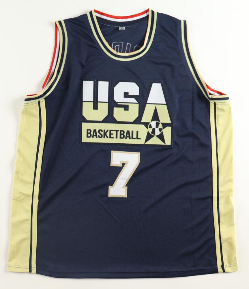 Larry Bird Signed Team USA White Basketball Jersey (JSA)