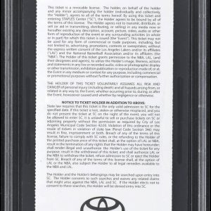 2010 NBA FINALS GAME 2 FULL TICKET LAKERS/CELTICS KOBE BRYANT 21 PTS MVP PSA 10