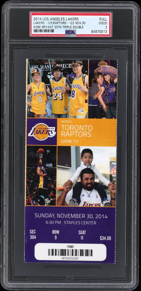 Nov. 30, 2014 - Kobe Bryant 20th Career Triple Double Full Ticket - Lakers PSA