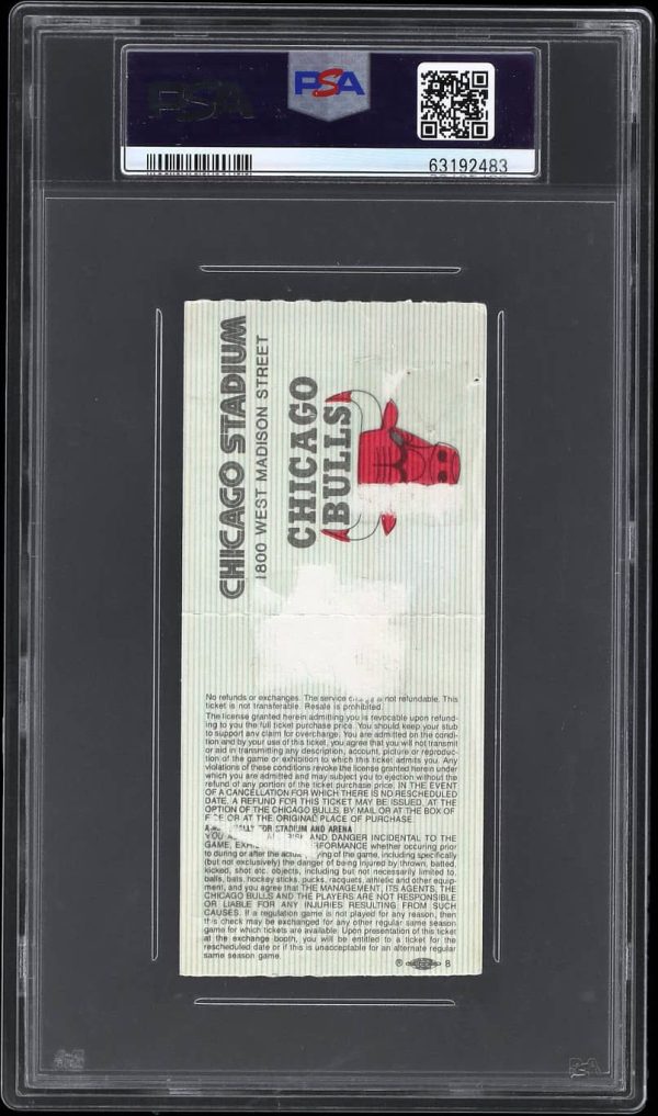 1985 - Michael Jordan Rookie 28 Point Game Ticket Stub Chicago Bulls vs Jazz PSA
