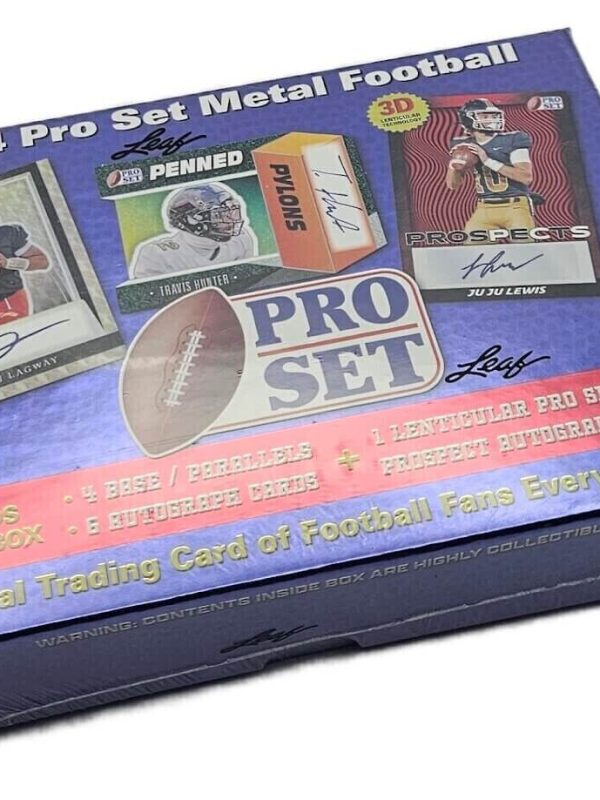 2024 Leaf Pro Set Metal Football Factory Sealed Hobby Box 11 Cards 7 Autographs!