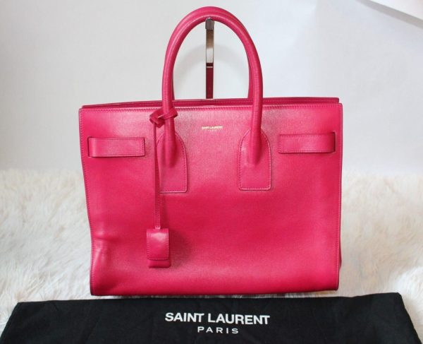 Yves Saint Laurent Pink Leather Sac de Jour Women's Shoulder Bag with dust bag