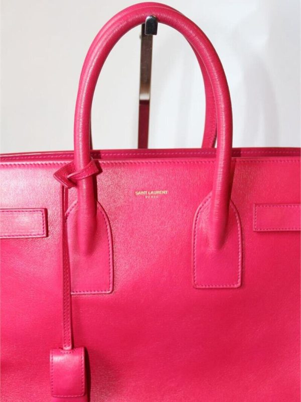 Yves Saint Laurent Pink Leather Sac de Jour Women's Shoulder Bag with dust bag