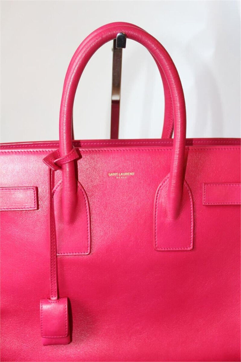 Yves Saint Laurent Pink Leather Sac de Jour Women's Shoulder Bag with dust bag