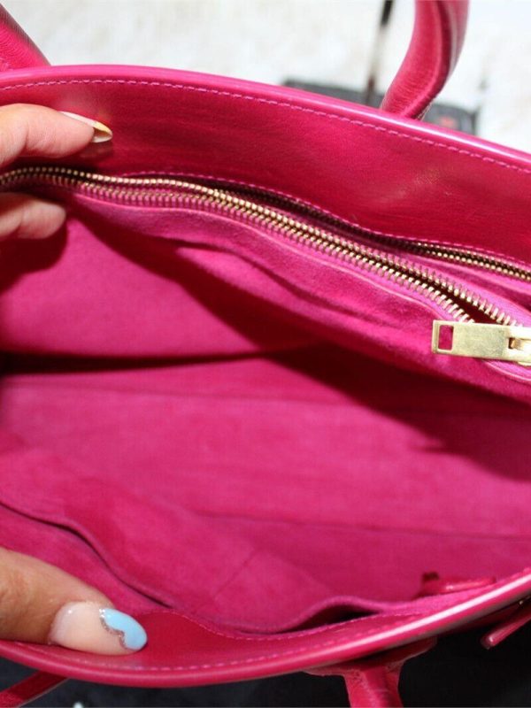 Yves Saint Laurent Pink Leather Sac de Jour Women's Shoulder Bag with dust bag