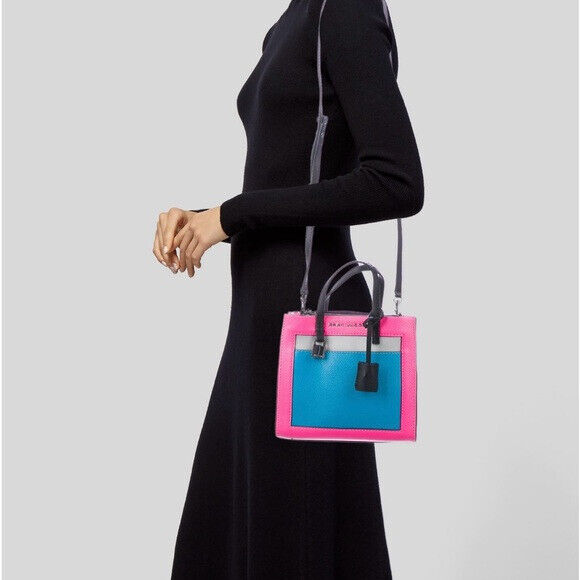 MARC JACOBS Shoulder Bag MultiColor Blue Pink Durable Leather Complete Set