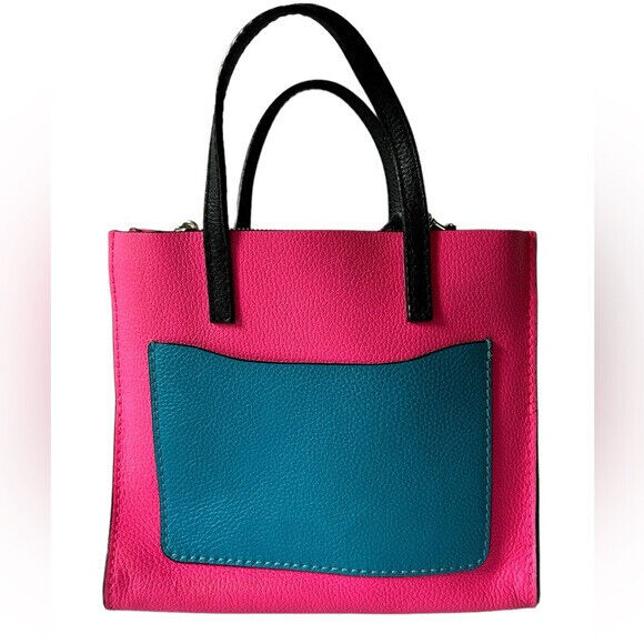 MARC JACOBS Shoulder Bag MultiColor Blue Pink Durable Leather Complete Set