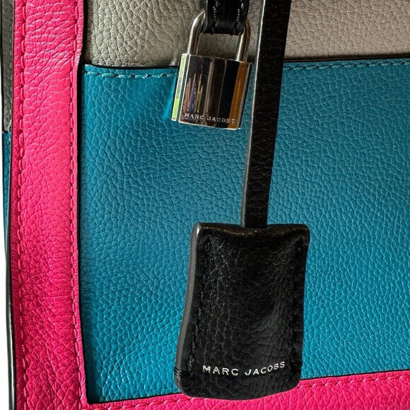 MARC JACOBS Shoulder Bag MultiColor Blue Pink Durable Leather Complete Set