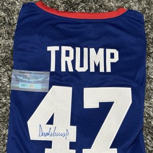 Donald Trump Autographed POTUS Signed Basketball USA Jersey COA Holo