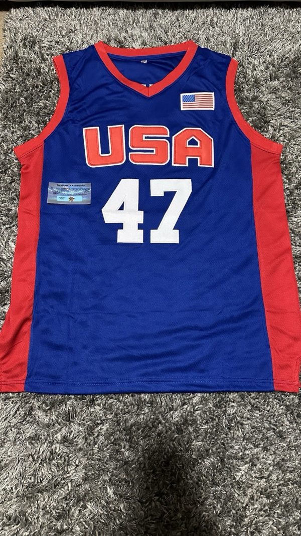 Donald Trump Autographed POTUS Signed Basketball USA Jersey COA Holo