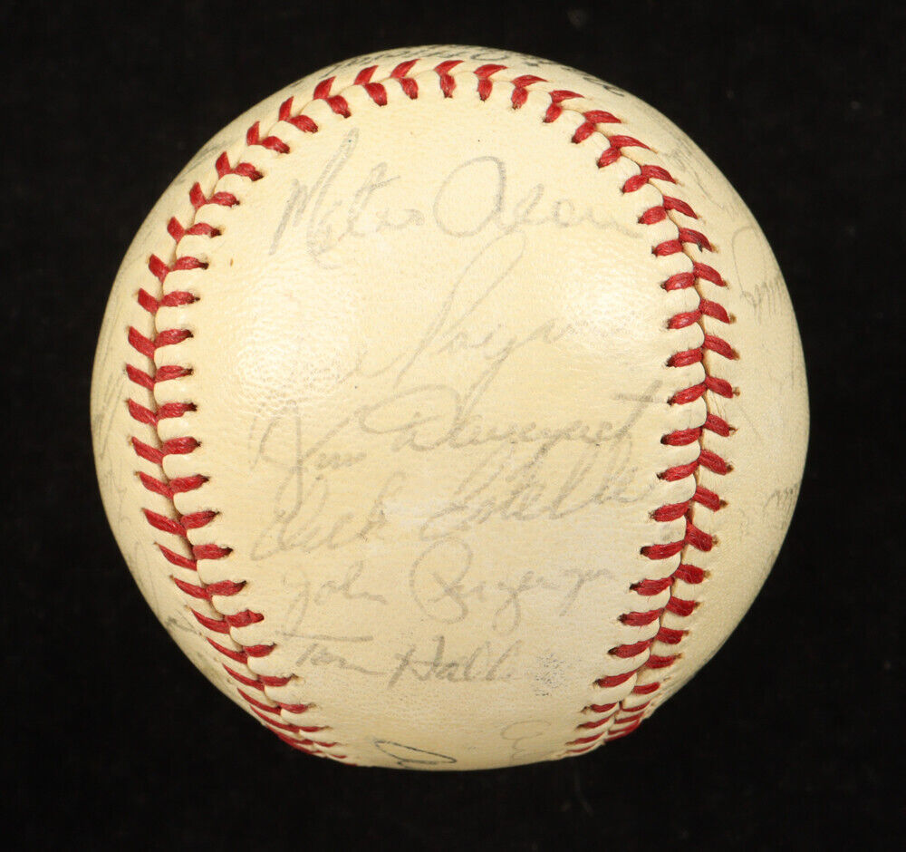 1964 Giants ONL Baseball Signed By (27) Willie Mays, Perry, Cepeda, Snider JSA