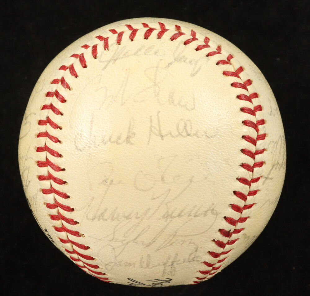 1964 Giants ONL Baseball Signed By (27) Willie Mays, Perry, Cepeda, Snider JSA