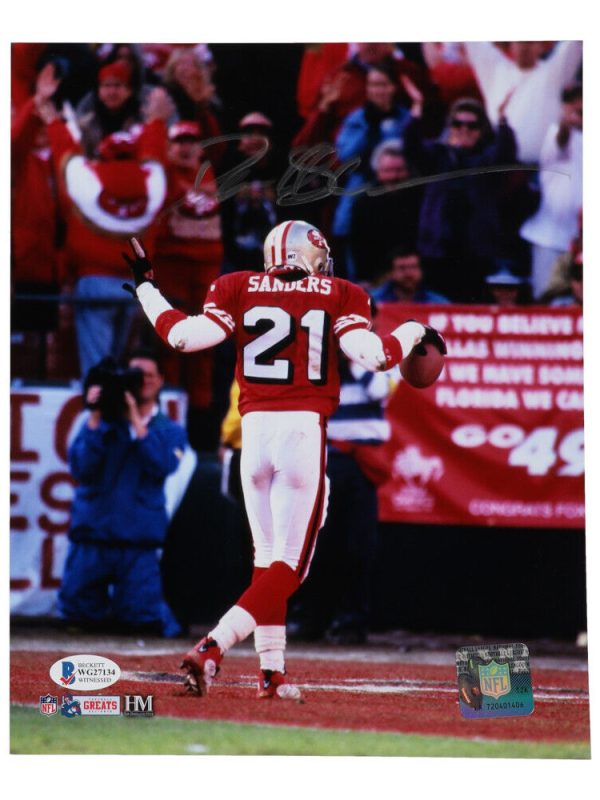 Deion Sanders Autographed/Signed San Francisco 49ers 8x10 Photo Beckett