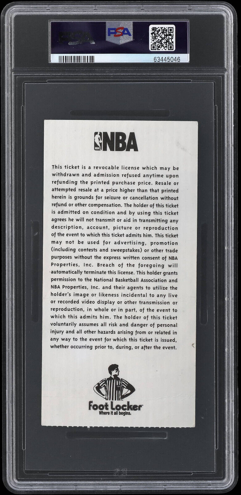 1996 NBA All-Star Game Ticket Stub Michael Jordan MVP PSA 1.5
