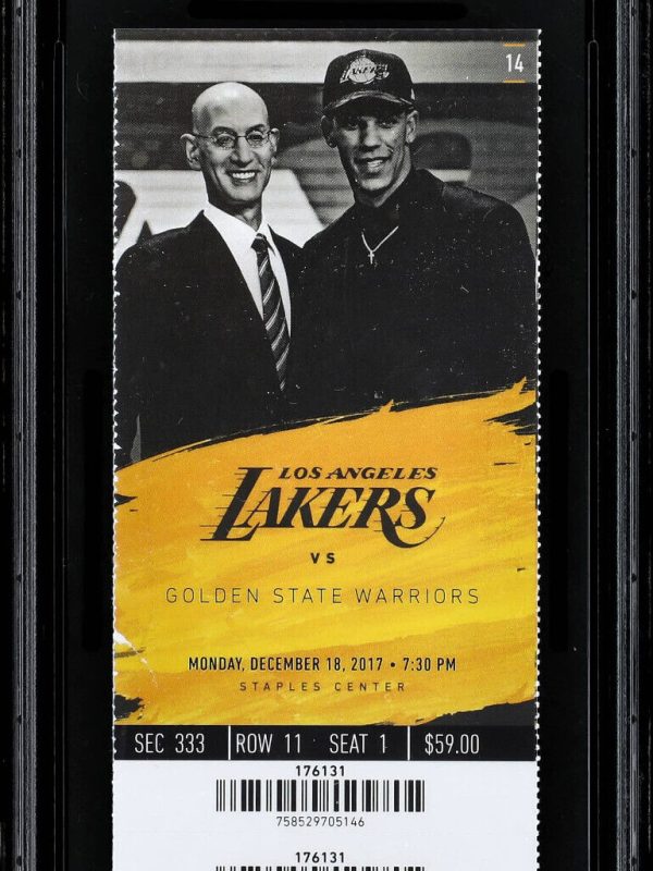 2017 LA Lakers Warriors 12/18 Kobe Bryant #8 and #24 Retired PSA 3 Full Ticket