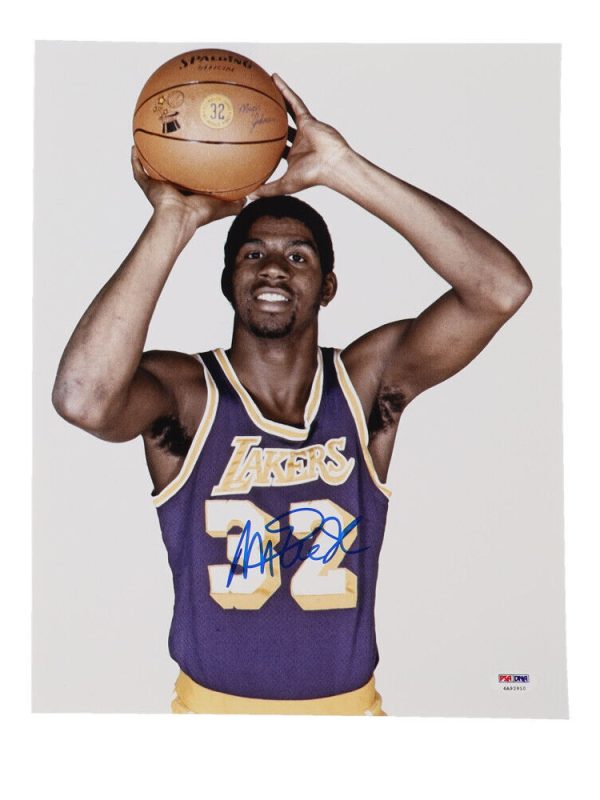 Lakers Magic Johnson Signed Autograph 11x14 Basketball Photo PSA COA