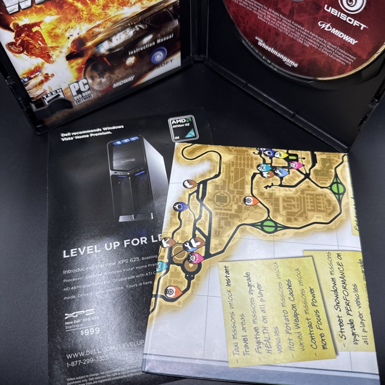 Wheelman: Vin Diesel- Midway - Ubisoft - PC - 2009 - Complete CIB Map & Inserts
