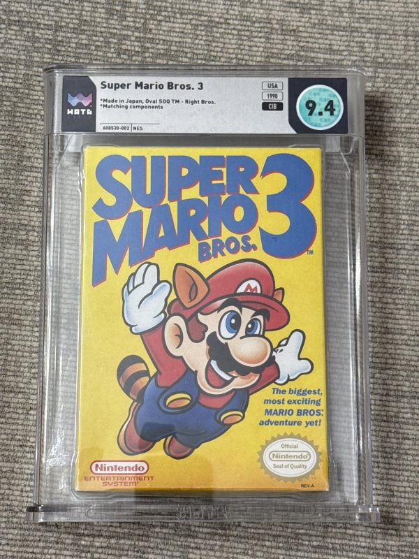 Super Mario Bros. 3 (Nintendo NES, 1990) Right Bros WATA Graded 9.4 CIB POP 2