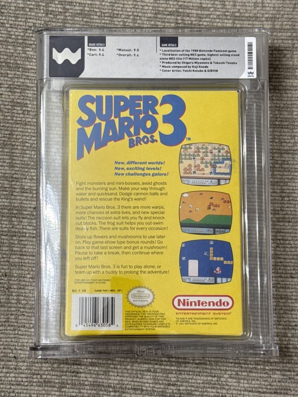 Super Mario Bros. 3 (Nintendo NES, 1990) Right Bros WATA Graded 9.4 CIB POP 2