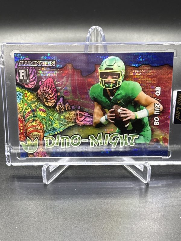 Bo Nix 2023 Wild Card Alumination Dino Might Blue Lava 1/1