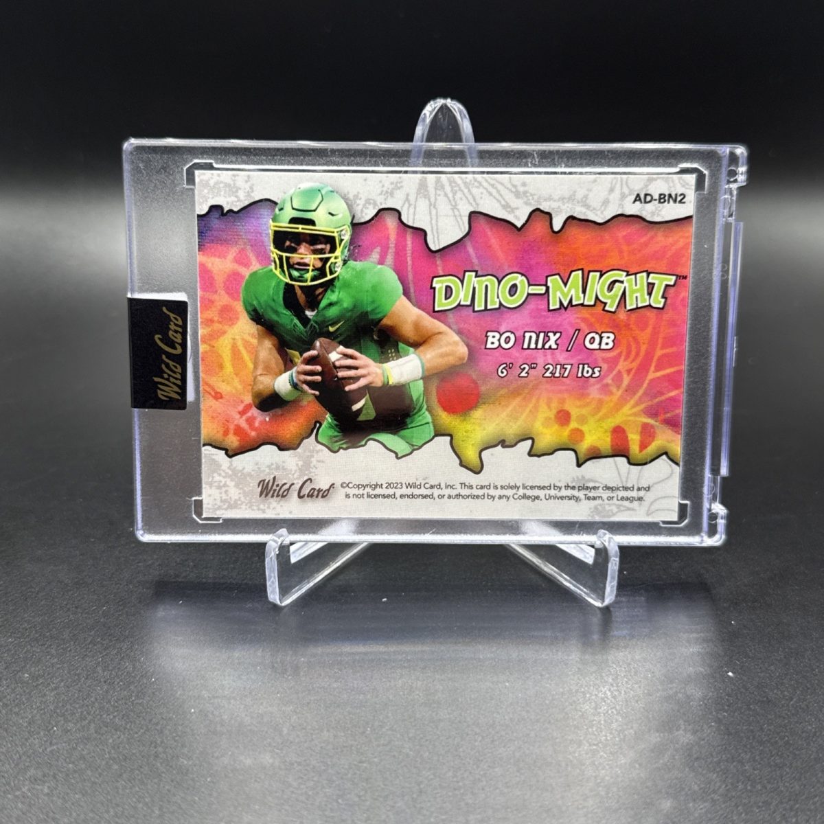 Bo Nix 2023 Wild Card Alumination Dino Might Blue Lava 1/1