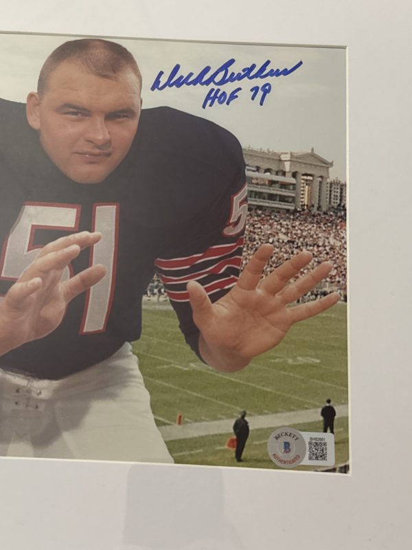 Dick Butkus Autographed & Framed 8x10 Photo Frame 12x14 Beckett Sticker