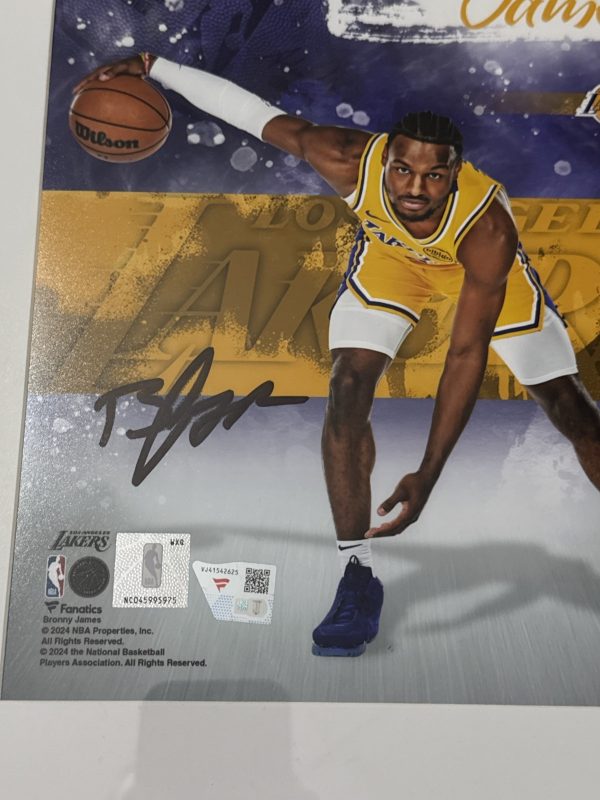 Bronny James Los Angeles Lakers Signed Auto Photo & Framed 12x14 Fanatics COA