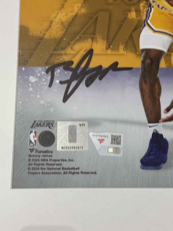 Bronny James Los Angeles Lakers Signed Auto Photo & Framed 12x14 Fanatics COA