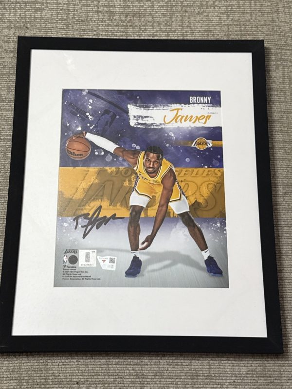 Bronny James Los Angeles Lakers Signed Auto Photo & Framed 12x14 Fanatics COA
