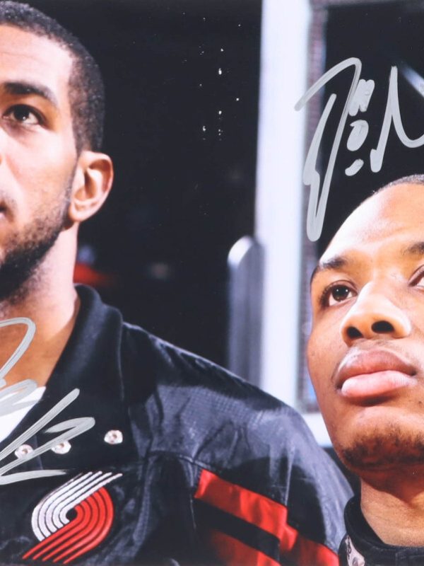 Damian Lillard & LaMarcus Aldridge Signed Trail Blazers 8x10 Photo JSA COA