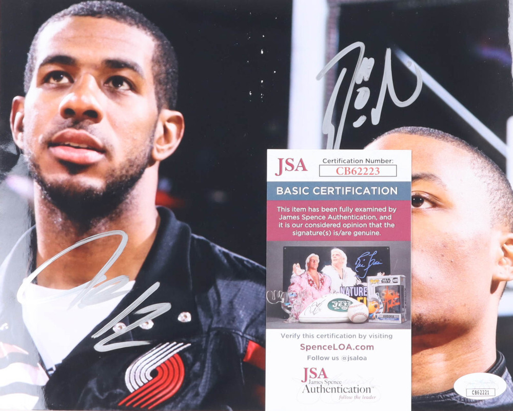 Damian Lillard & LaMarcus Aldridge Signed Trail Blazers 8x10 Photo JSA COA
